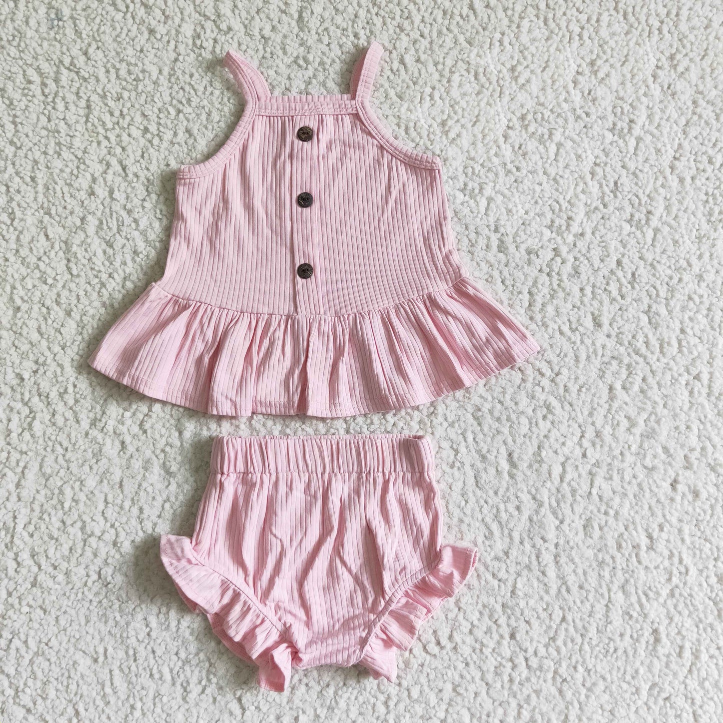 baby girls cotton sleeveless top and bummies set