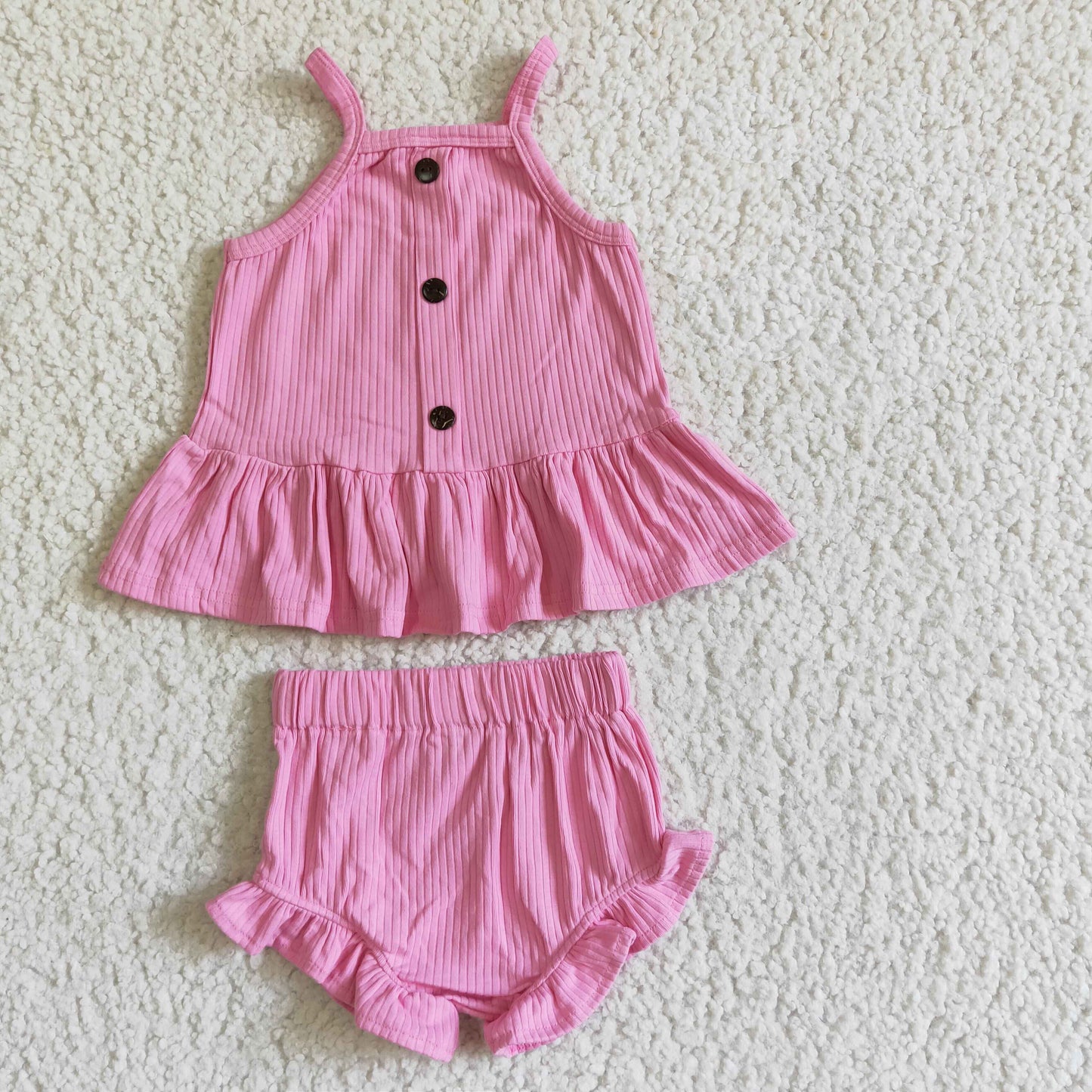 baby girls cotton sleeveless top and bummies set