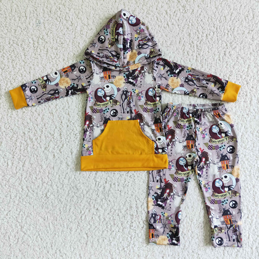 BLP0004 halloween boy hoodie with pocket and long pants outfit