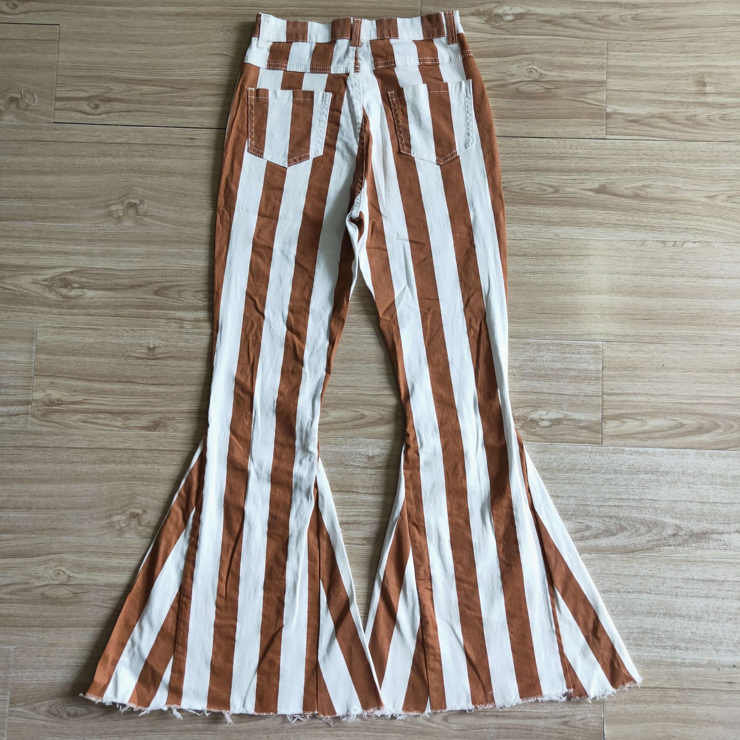 P0011 adult high quality denim bell bottoms women solid color and stripes zipper jeans with pockets