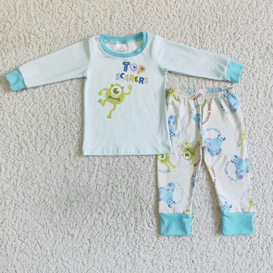 BLP0059 boy long sleeve pajamas set spring autumn o-neck outfit