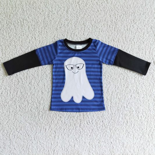 BT0053 boy stitching long sleeve stripes top for halloween