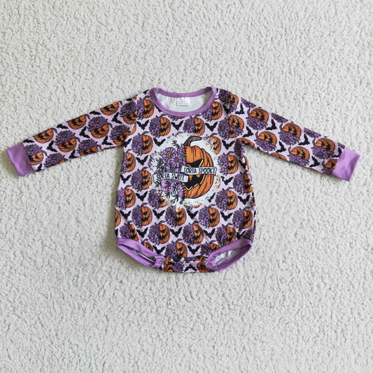 LR0079 infants baby long sleeve jumpsuit with pumpkin pattern