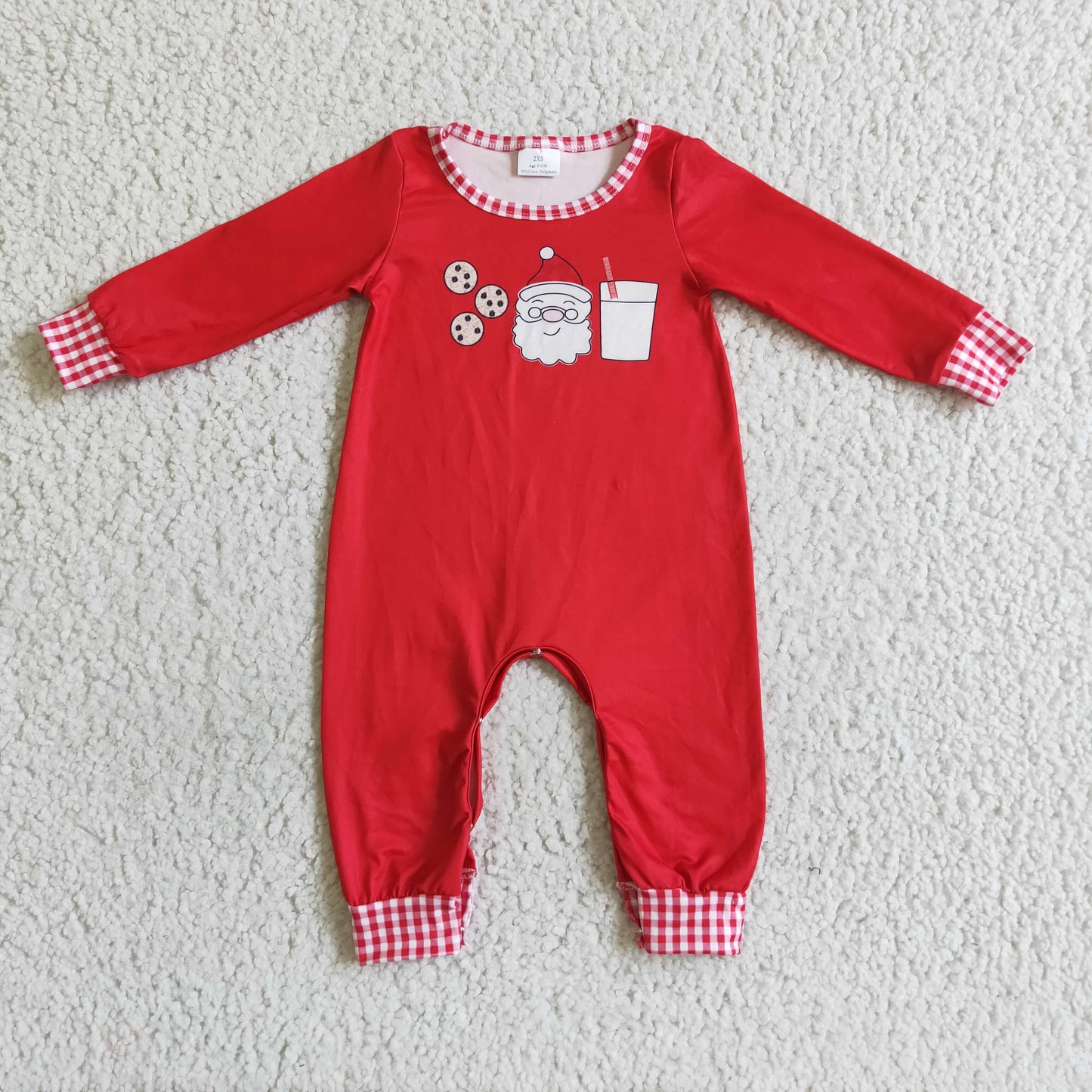 6 B11-27 infants boy red long sleeve romper for christmas