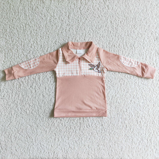 BT0034 boy and girls pink long sleeve outwear spring autumn turn-down collar jacket