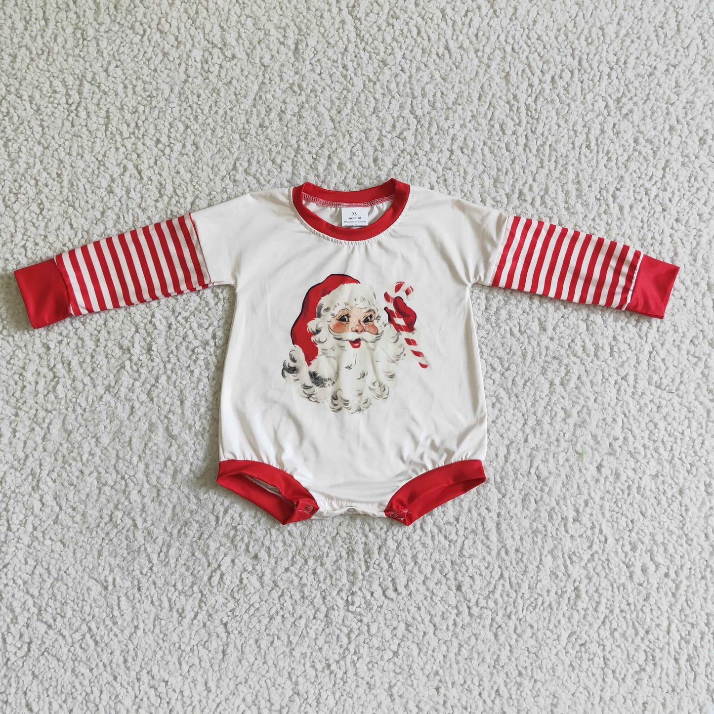 LR0104 christmas infants baby long sleeve santa print romper