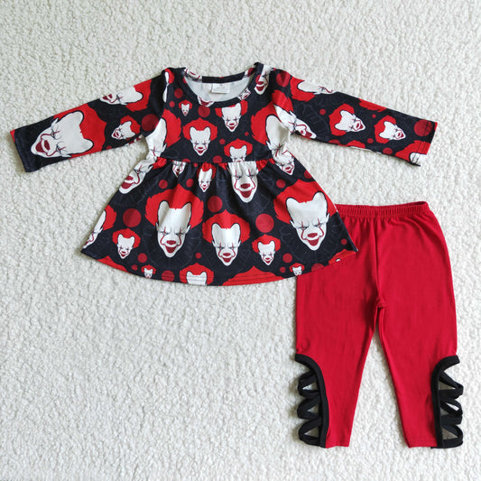 6 C7-23 halloween ready to ship long sleeve top and pants 2pieces set