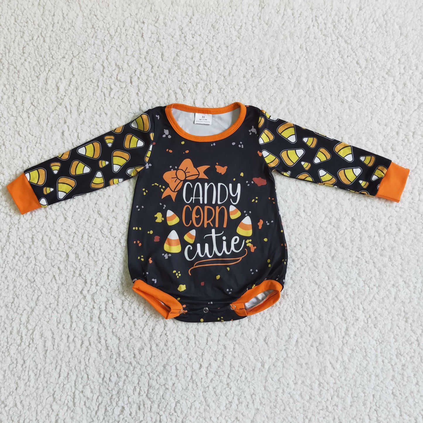 LR0103 halloween infants long sleeve black romper