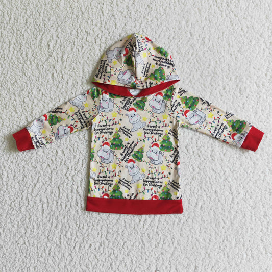 BT0056 boy christmas long sleeve hoodie with letter design