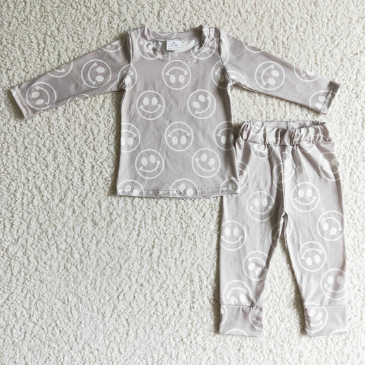 GLP0197 kids long sleeve top and elastic waist pants pajamas set