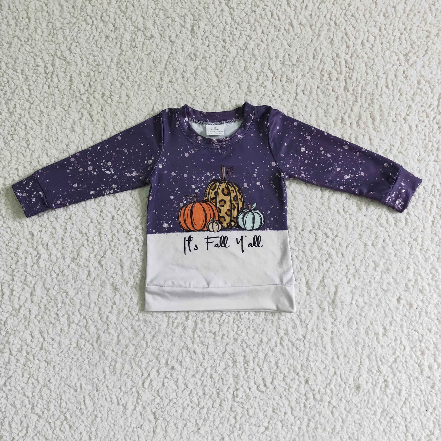 6 B4-32 boy and girl long sleeve top halloween children pumpkin shirt