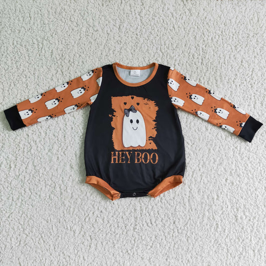 LR0136 infants halloween long sleeve romper with ghost print