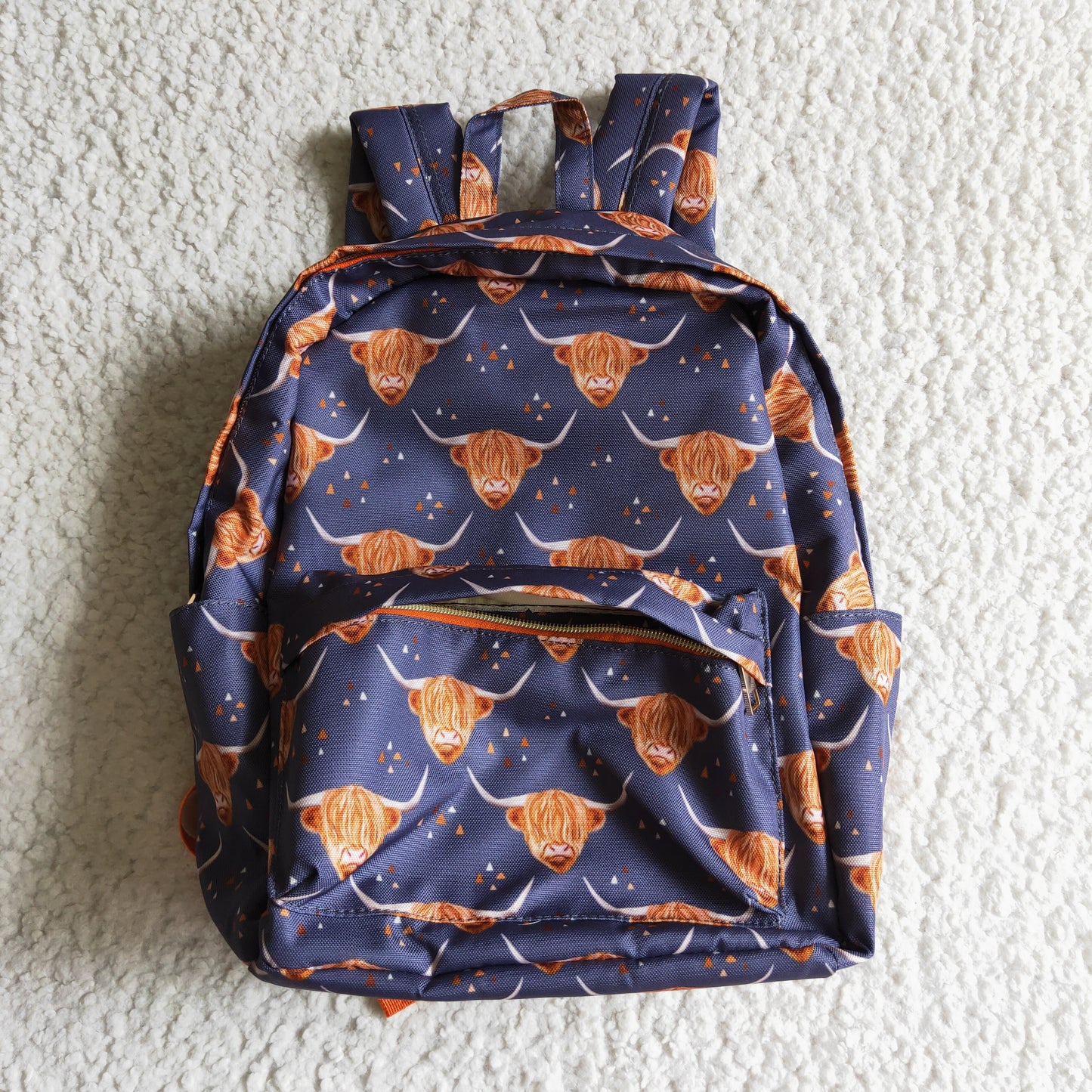 BA0020 ready to ship kids highland cow print backpack