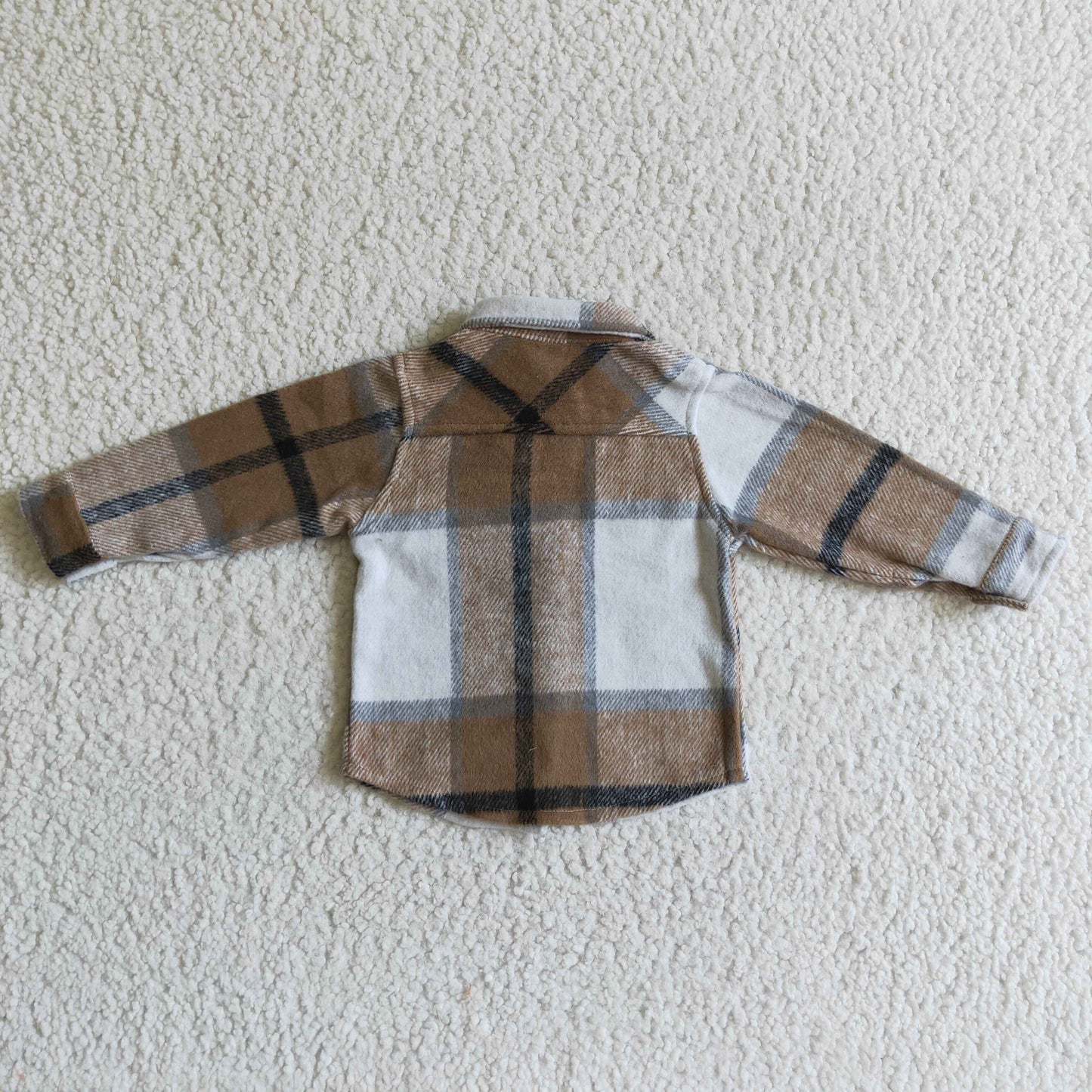 BT0060 new arrival fashion boy long sleeve plaid t-shirt with pockets