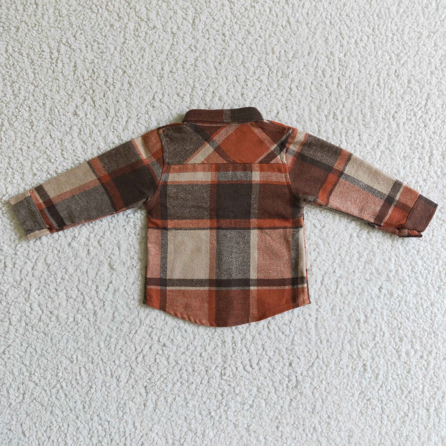 BT0060 new arrival fashion boy long sleeve plaid t-shirt with pockets