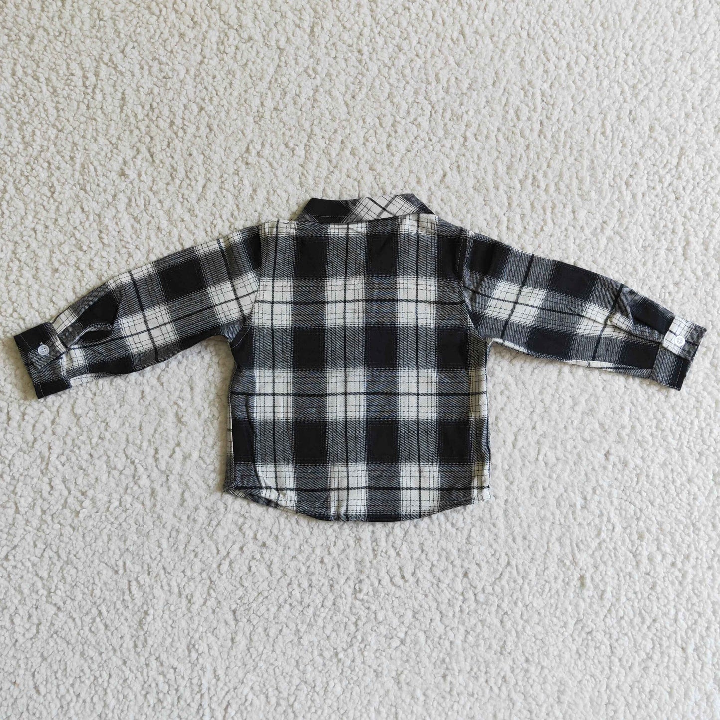 BT0060 new arrival fashion boy long sleeve plaid t-shirt with pockets