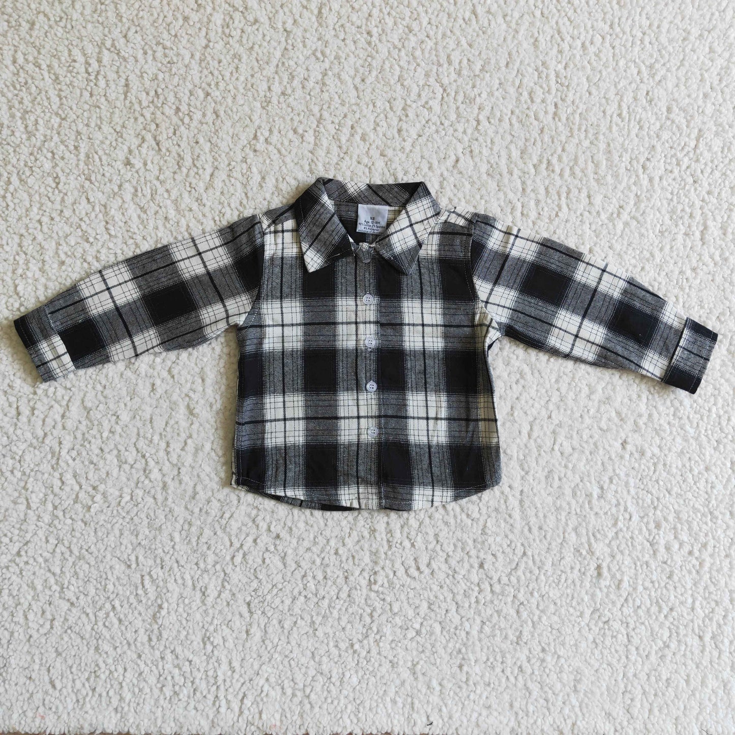 BT0060 new arrival fashion boy long sleeve plaid t-shirt with pockets