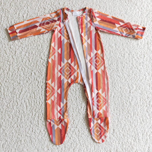 LR0168 infants colorful long sleeve zipper foot wrap bodysuit