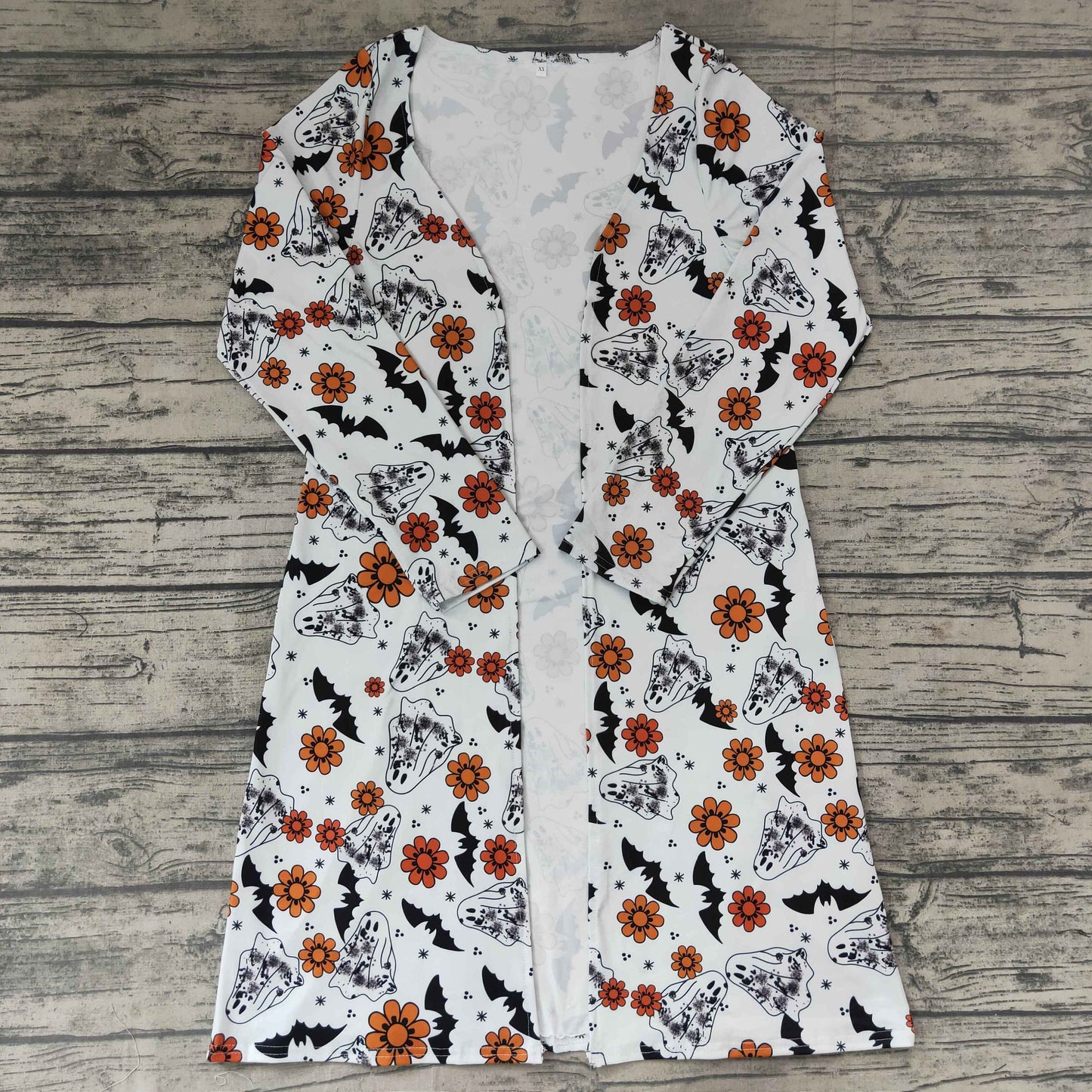 GT0043 adult halloween long sleeve flowers and ghost pattern cardigan fall outwear