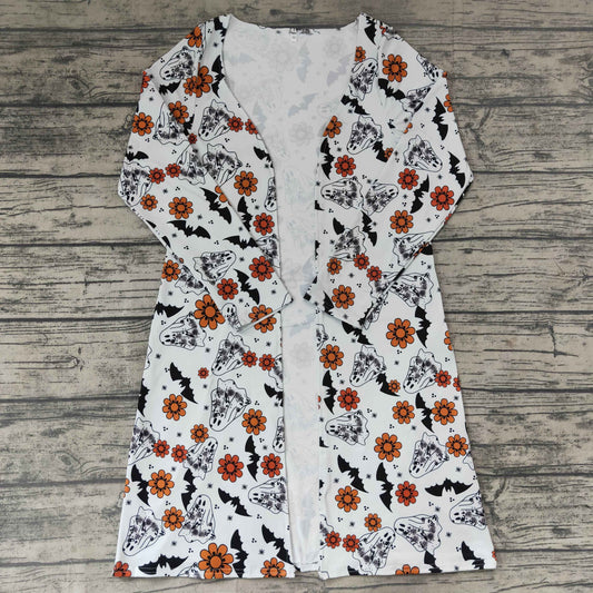 GT0043 adult halloween long sleeve flowers and ghost pattern cardigan fall outwear