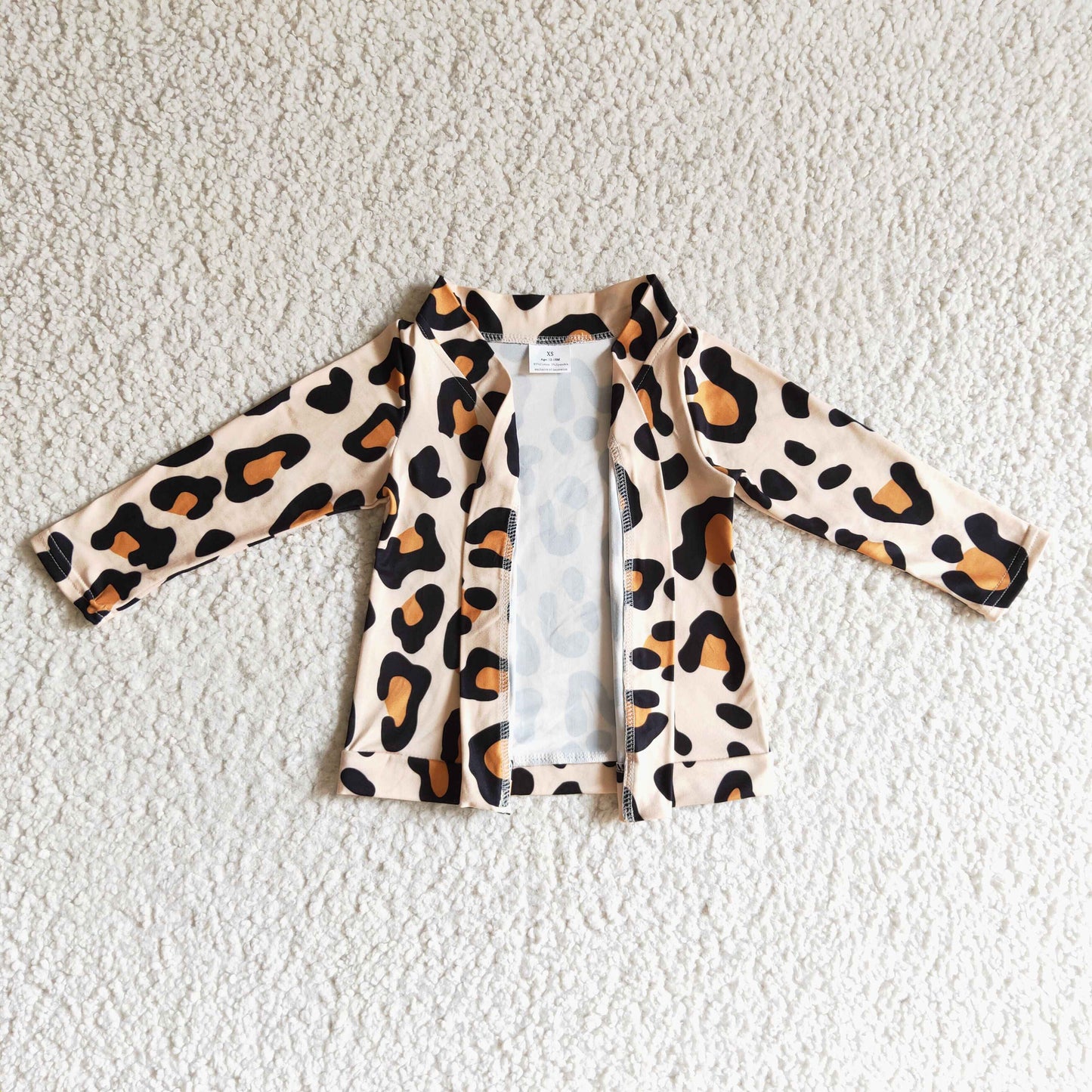 GT0038 girl fall long sleeve leopard cardigan high quality kids top