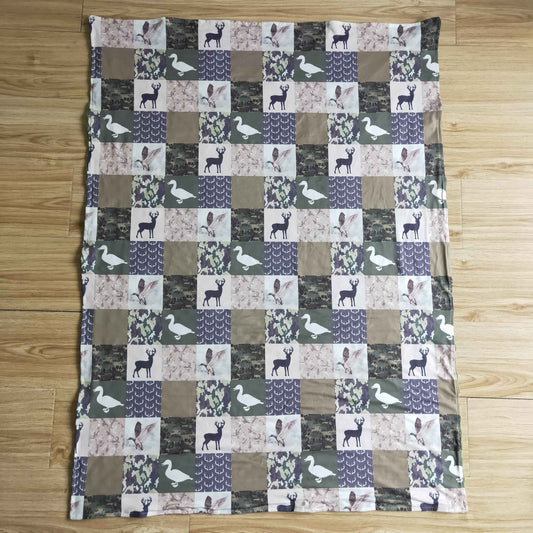 BL0027 baby kids fashion velvet blanket with deer and duck print