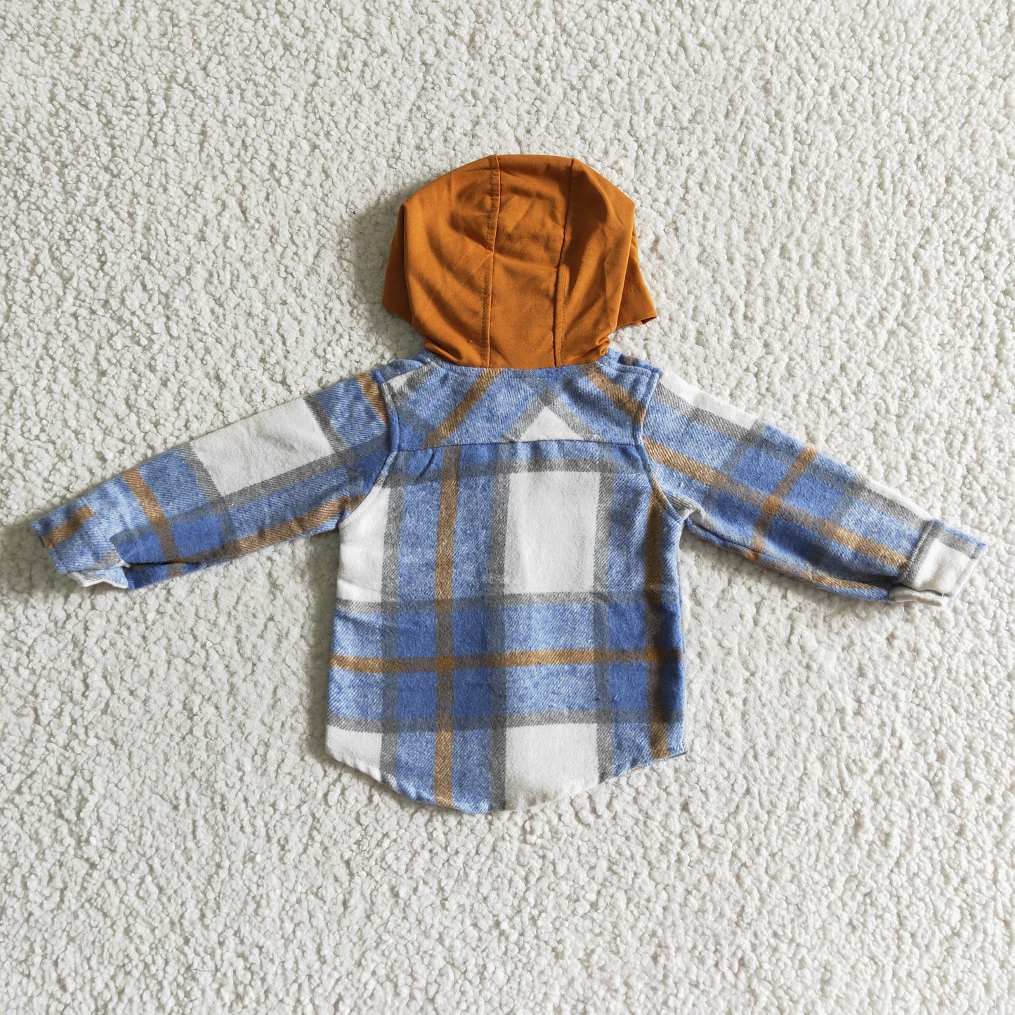 BT0074 fashion kids plaid long sleeve t-shirt boy and girls autumn pocket hoodie BT0076