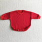 LR0240 baby girls high quality knit cotton solid color long sleeve romper