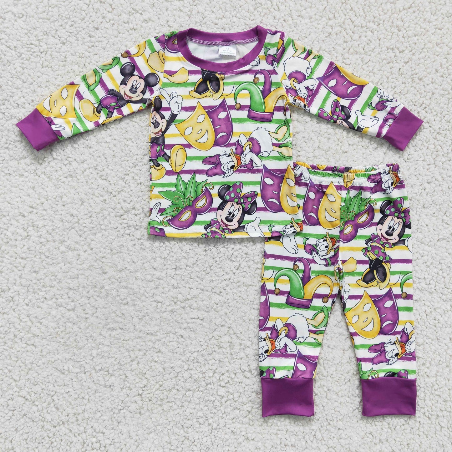 GLP0344 match boy and girls long sleeve pajamas set brother and stister mardi outfit BLP0139