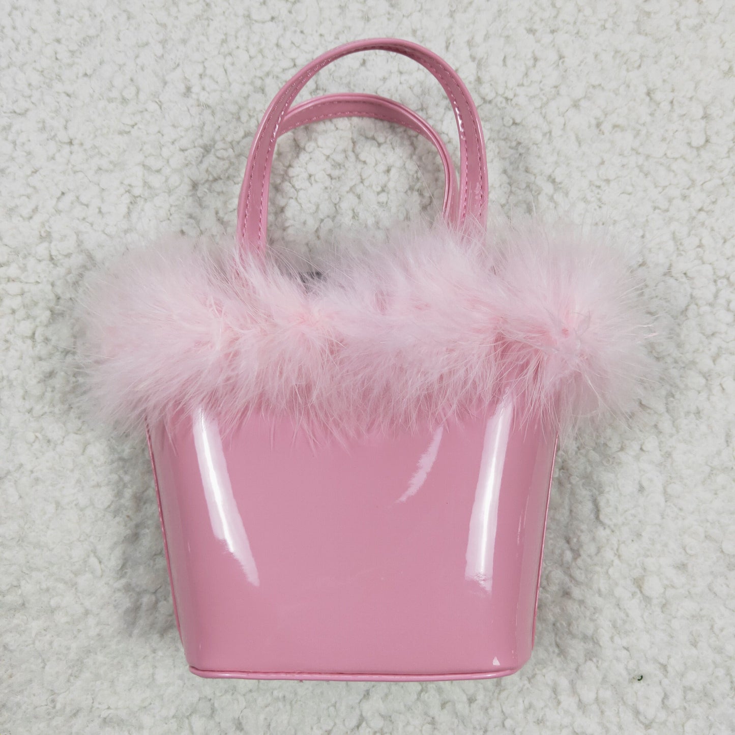 BA0028 BA0032 kids fashion pink water proof handbag with fluff