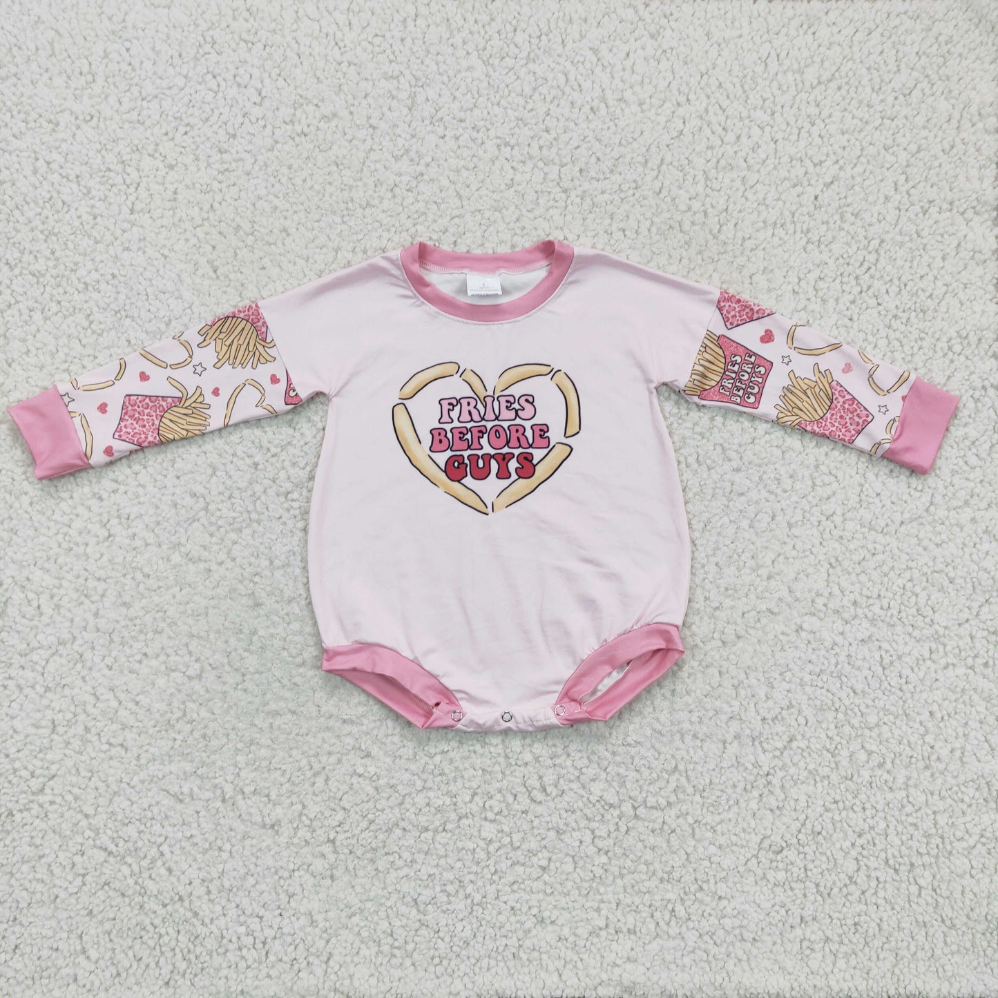 LR0231 baby girls friesand heart pattern long sleeve jumpsuit