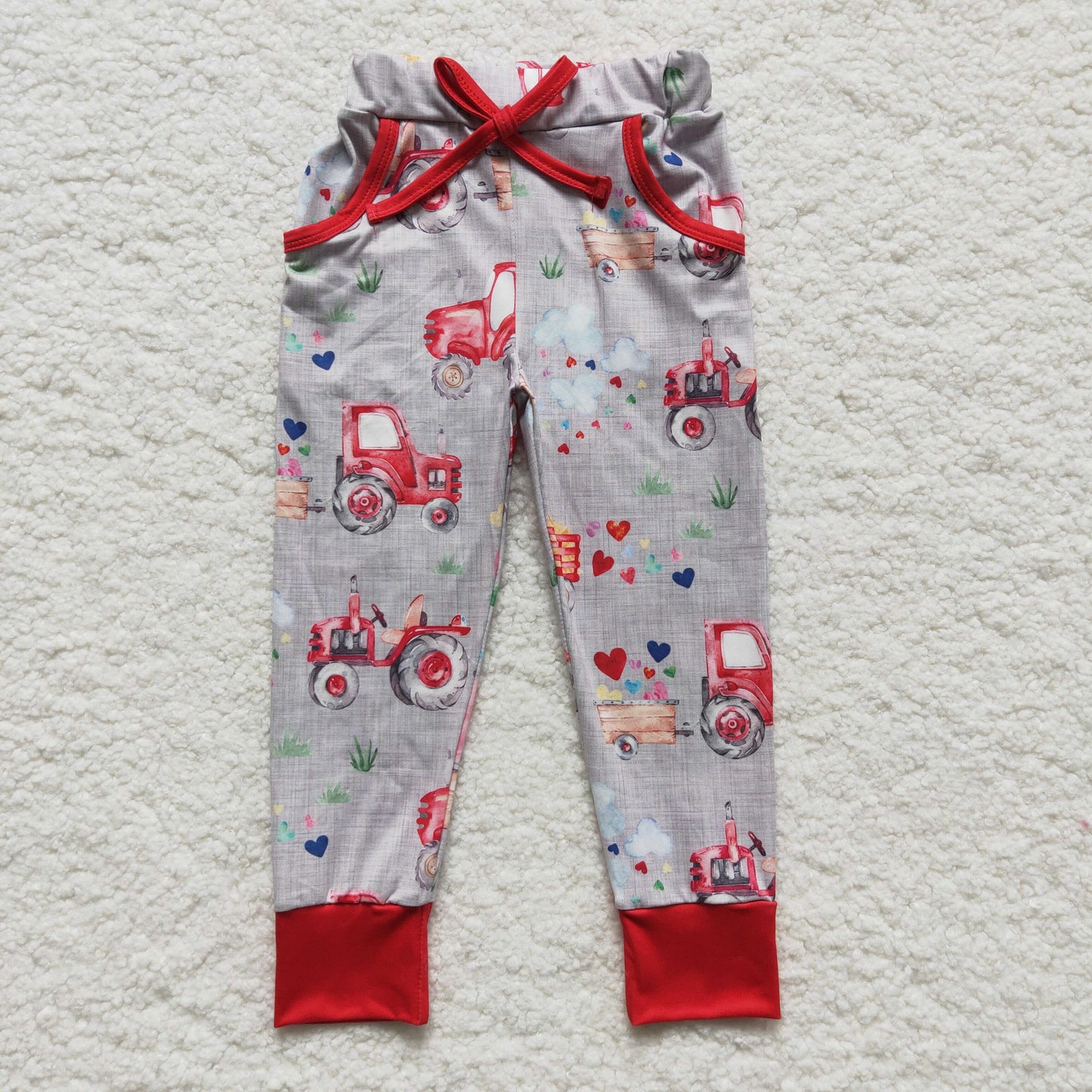 P0036 valentine's day colorful heart elastic waist jogger pants