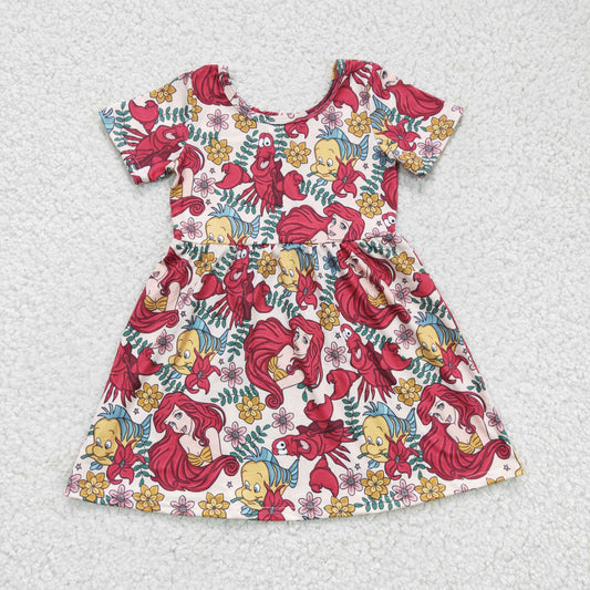 GSD0174 ready to ship girl short sleeve o-neck summer frock