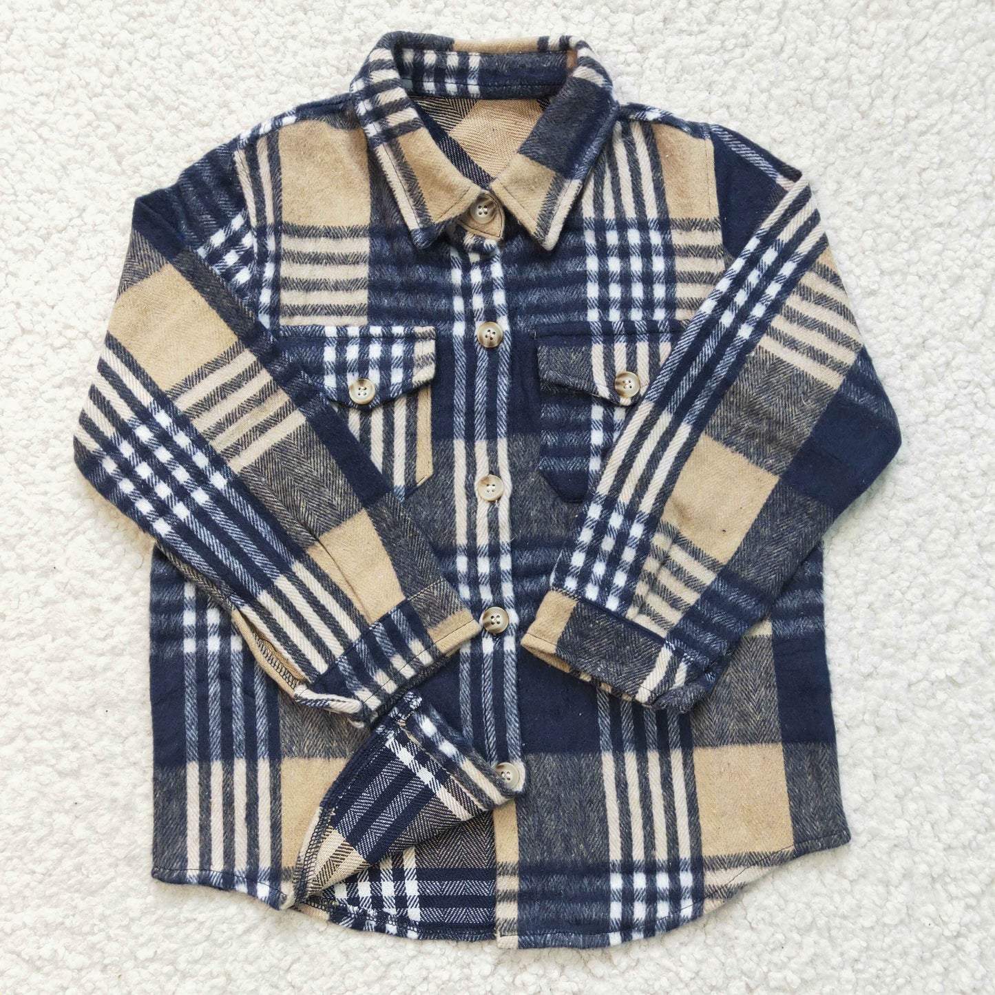 BT0060 new arrival fashion boy long sleeve plaid t-shirt with pockets