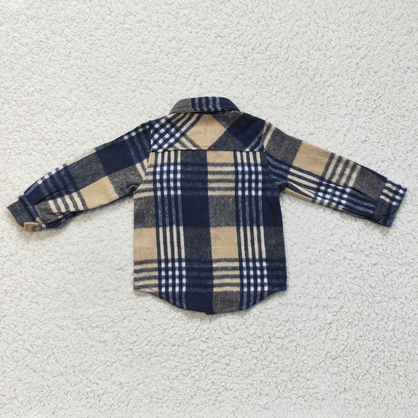 BT0060 new arrival fashion boy long sleeve plaid t-shirt with pockets