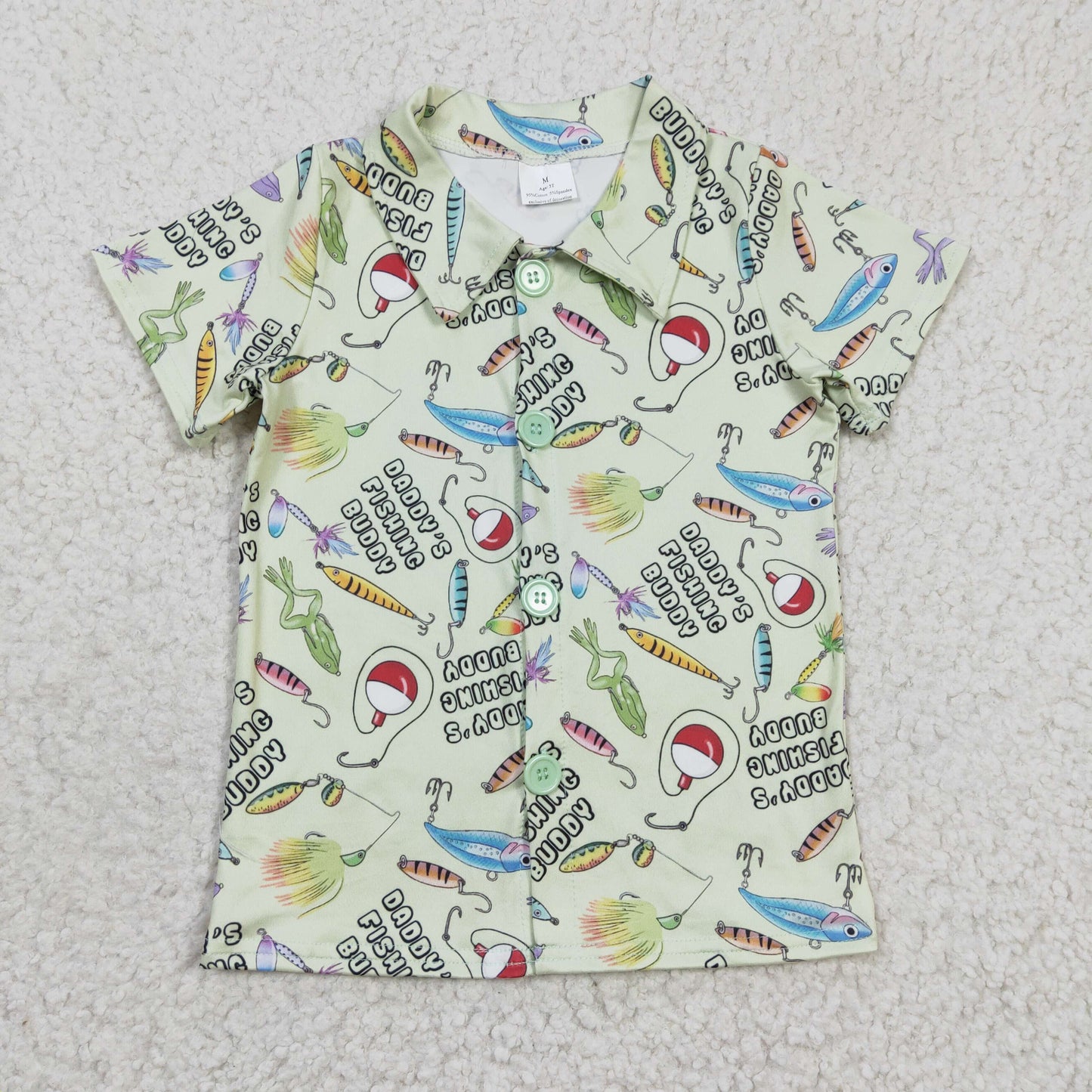 BT0125 summer short sleeve turn-down collar fish and letter t-shirt for boy