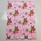 BL0035 infants  baby cow and cow print pink blanket with brown velvet