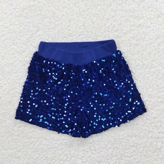 SS0038 Sapphire Blue Sequined Shorts