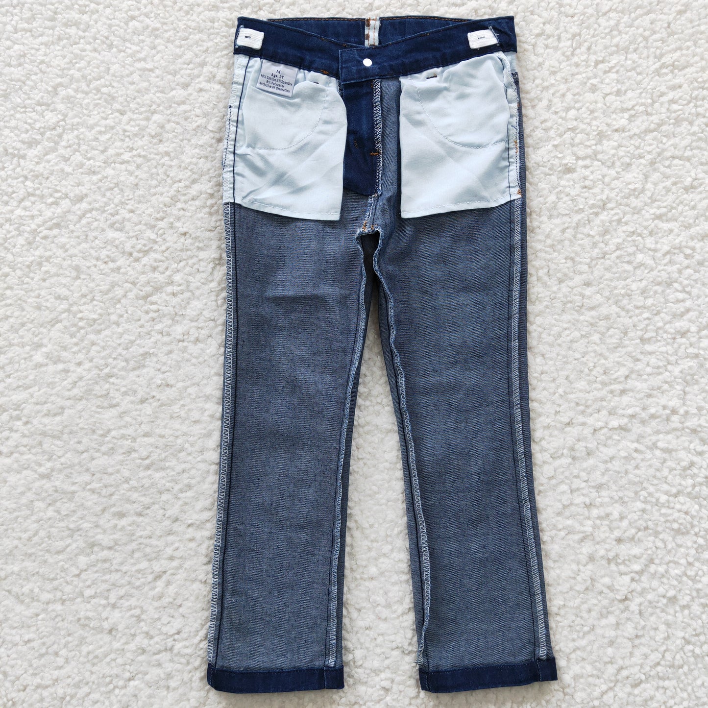 P0075 Blue Bleached Denim Trousers